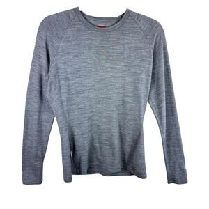 Icebreaker Bodyfit 260 Gray Long Sleeve New Zealand Merino Wool Top Women's Sz L